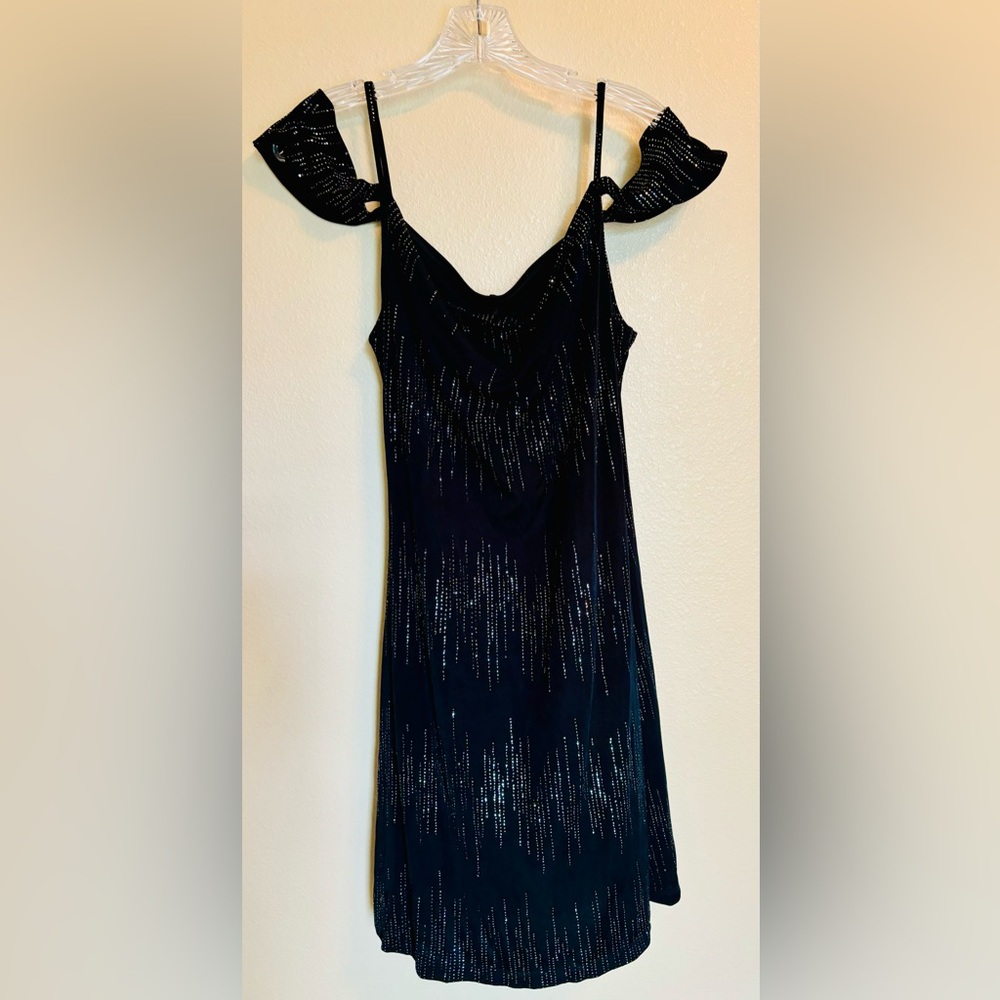 CARABELLA Collection Womens Stretch Black Sequin Dress, Size Large Spandex Blend - Picture 3 of 10
